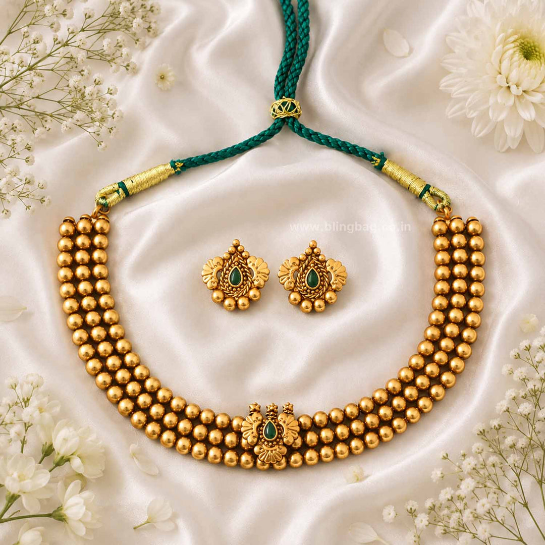 Emerald Swarali Antique Jewellery Set- New Arrival