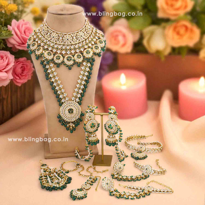 Emerald Tarini Kundan Bridal Jewellery Set