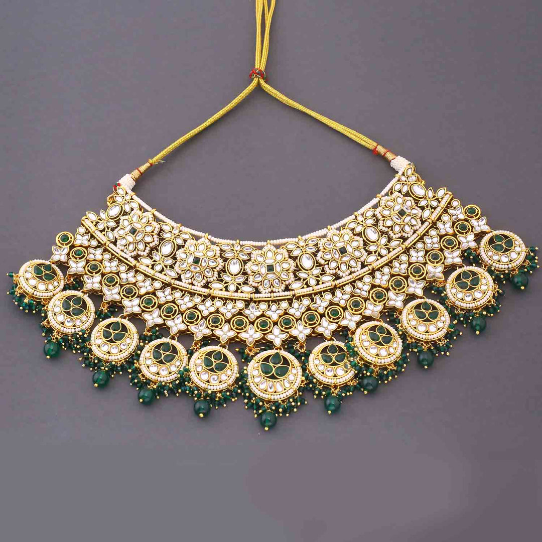 Emerald Tarini Kundan Bridal Jewellery Set