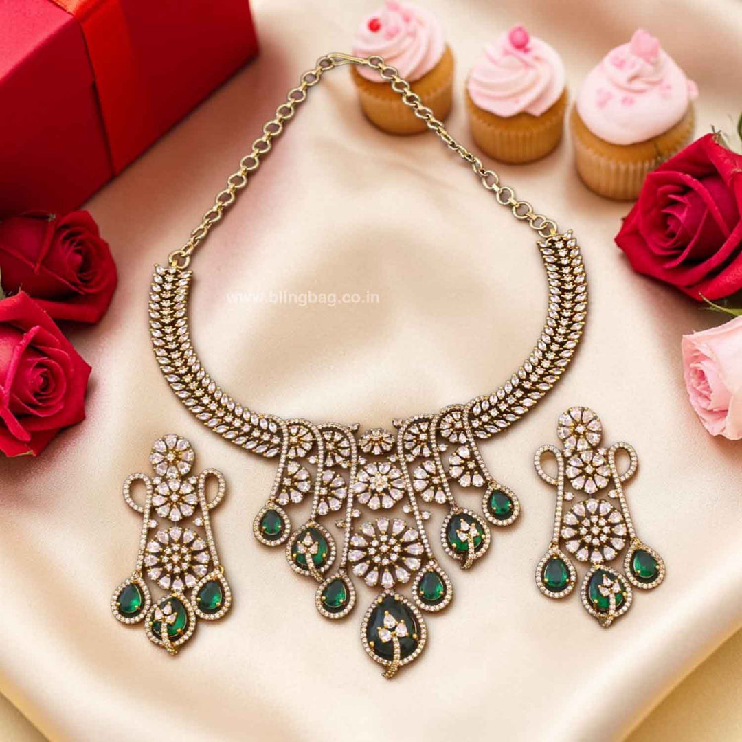 Emerald Tasneem Hasli Victorian Jewellery Set- New Arrivals
