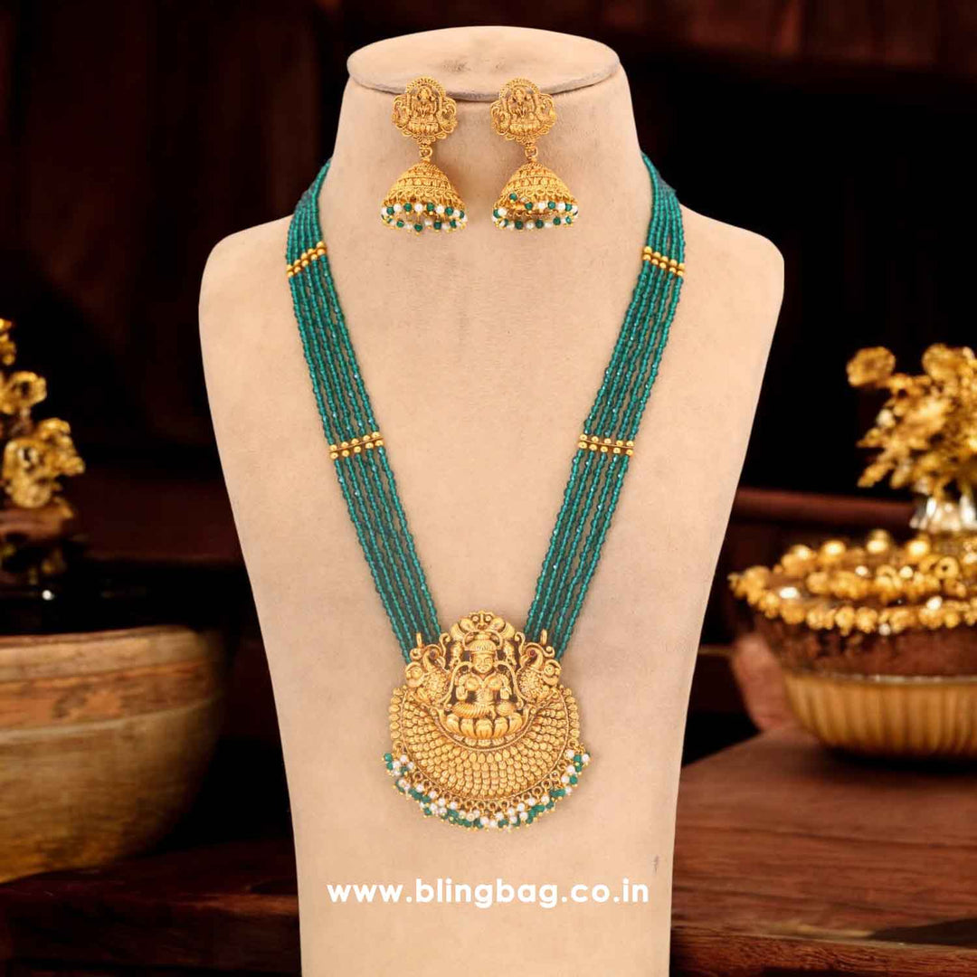 Emerald Tejasvi Temple Jewellery Set - New Arrival