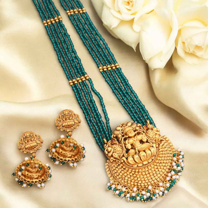 Emerald Tejasvi Temple Jewellery Set - New Arrival