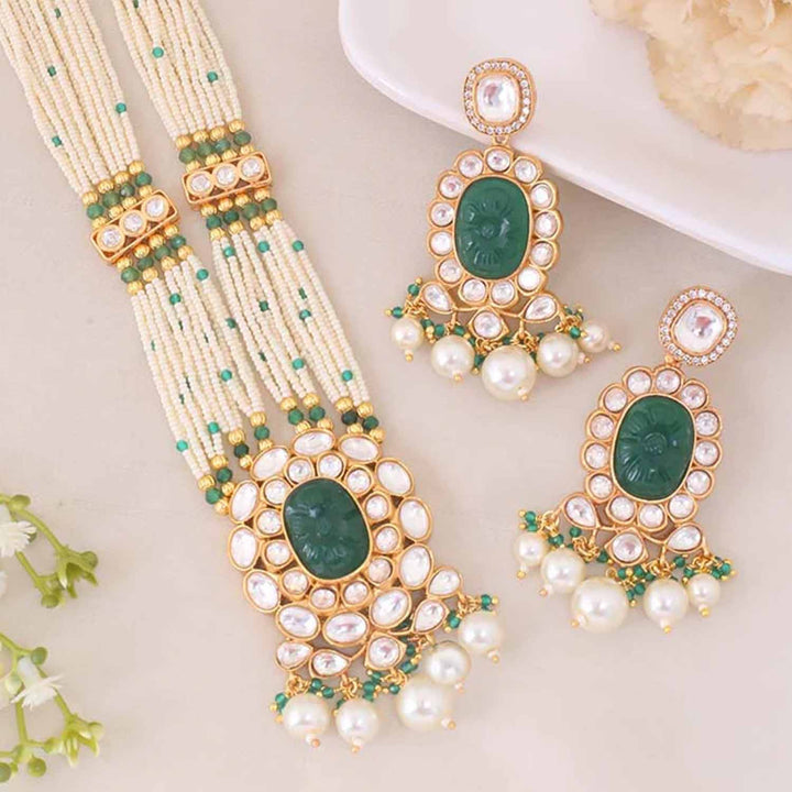 Emerald Tiany Kundan Jewellery Set
