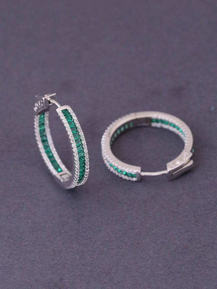 Emerald Tigger Zirconia Hoops