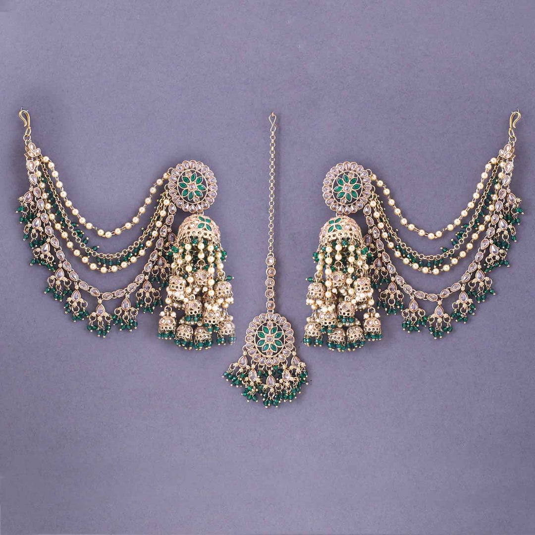Emerald Tilottama Maang Tikka Set