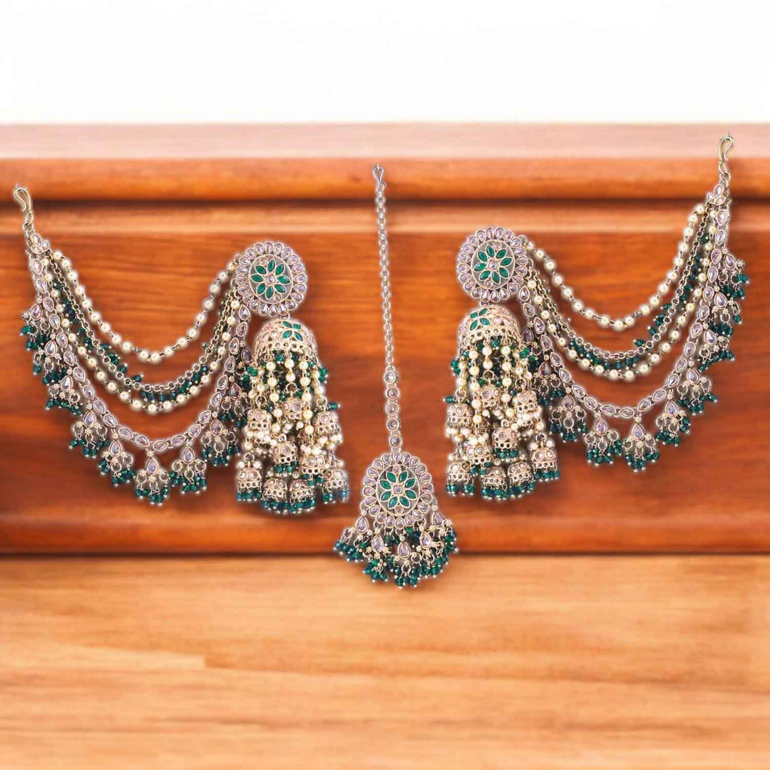 Emerald Tilottama Maang Tikka Set – Bling Bag