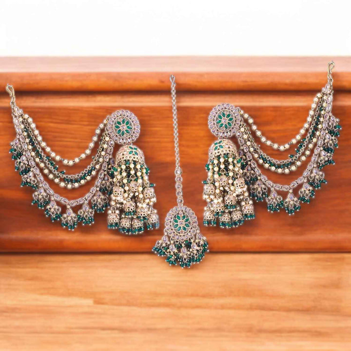 Emerald Tilottama Maang Tikka Set