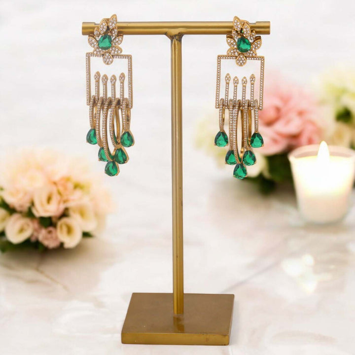 Emerald Trisha Victorian Danglers