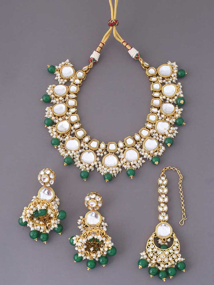 Emerald Ujwala Kundan Jewellery Set