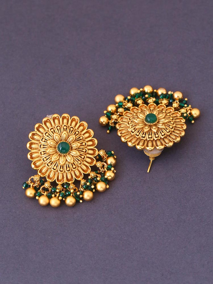 Emerald Umika Temple Danglers