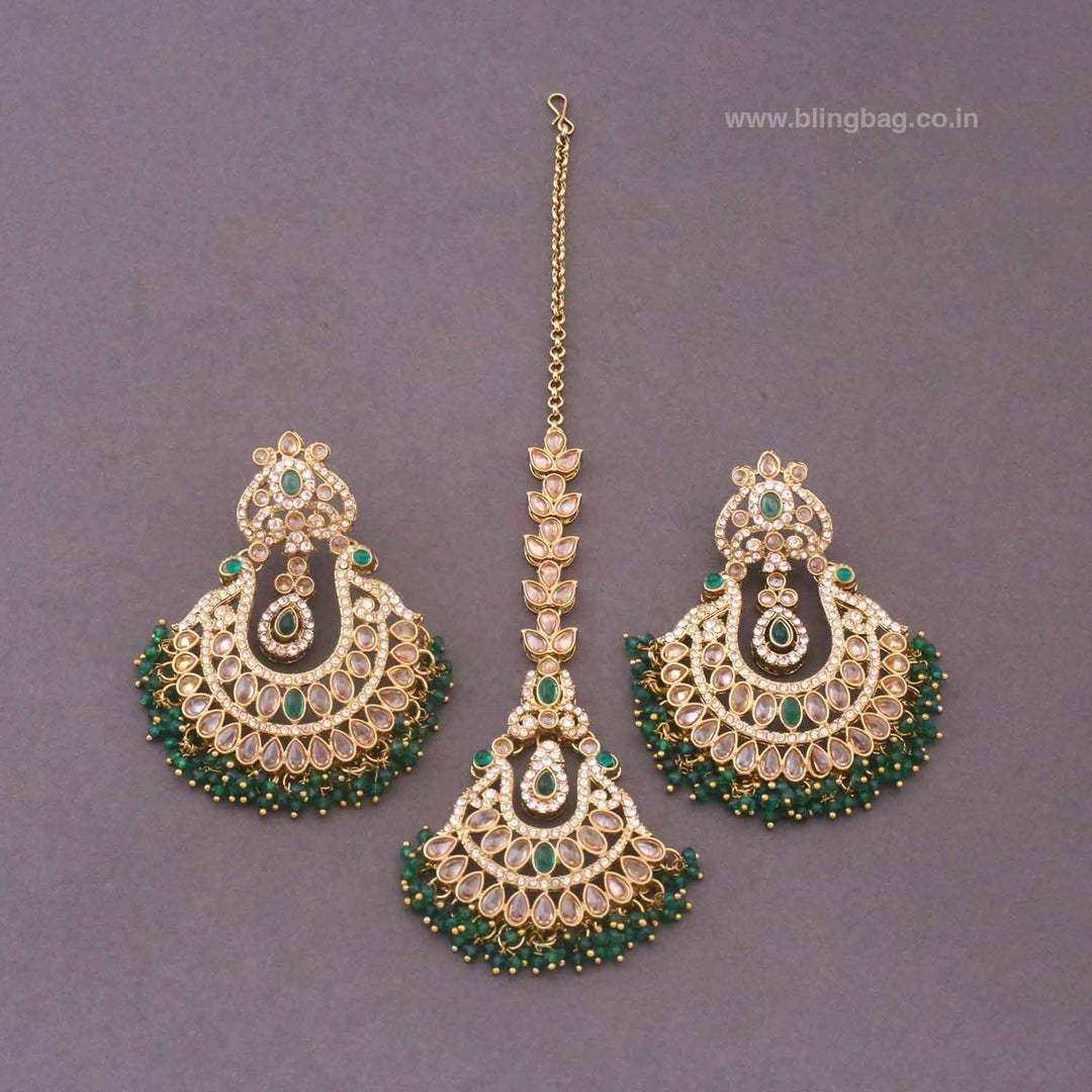 Emerald Umyati Maang Tikka