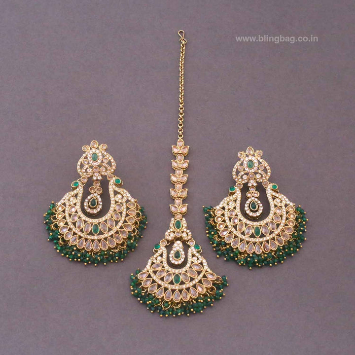 Emerald Umyati Maang Tikka