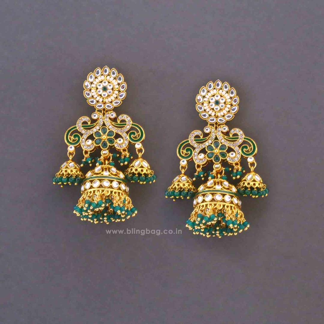 Emerald Urvashi Jhumkis