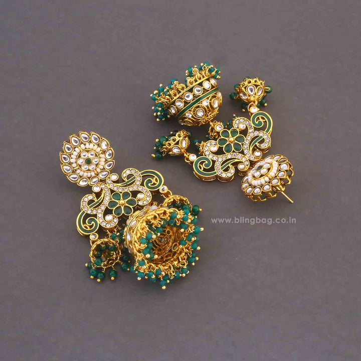 Emerald Urvashi Jhumkis