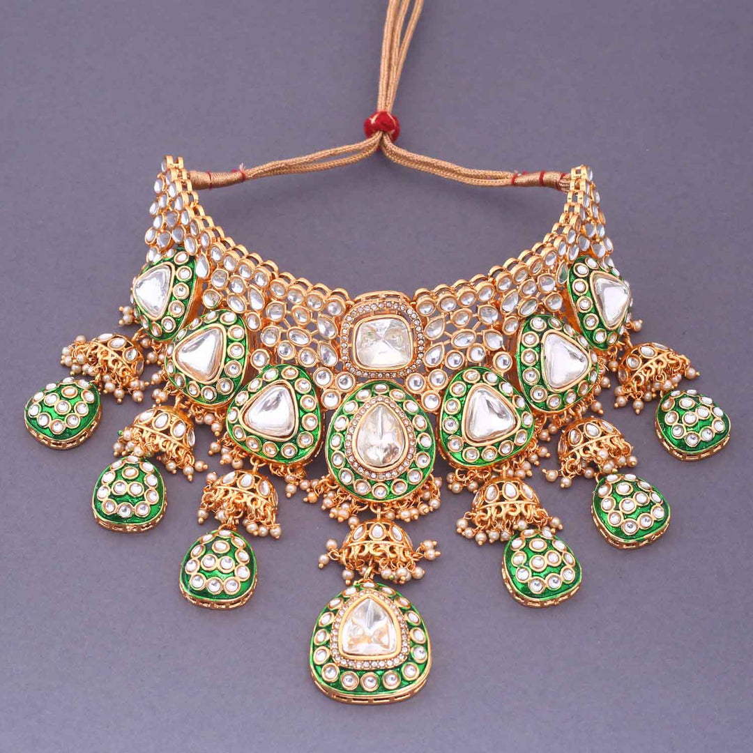 Emerald Usjha Bridal Jewellery Set