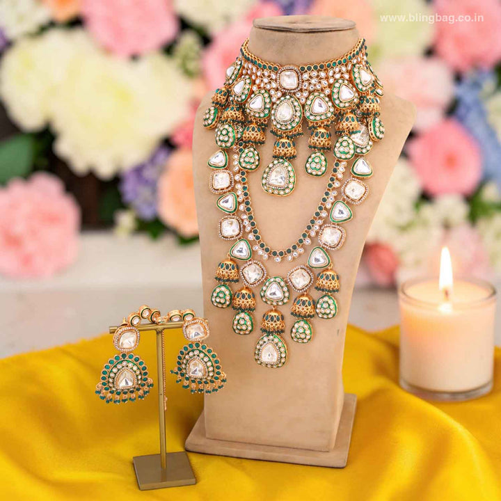 Emerald Usjha Bridal Jewellery Set