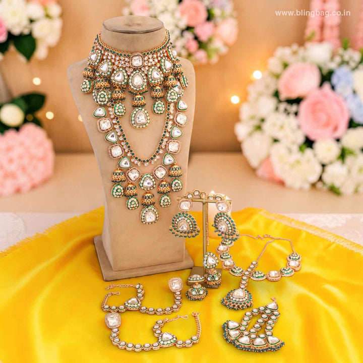 Emerald Usjha Bridal Jewellery Set