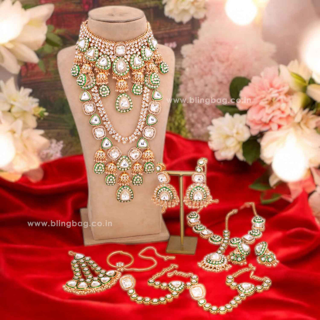 Emerald Usjha Bridal Jewellery Set