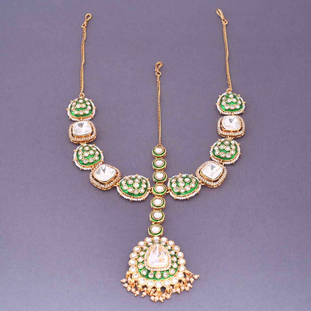 Emerald Usjha Bridal Jewellery Set
