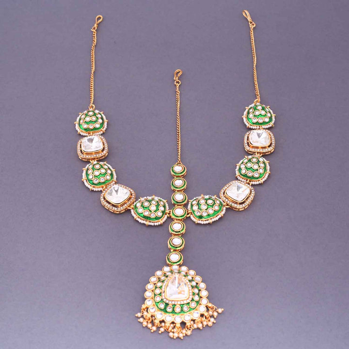 Emerald Usjha Bridal Jewellery Set