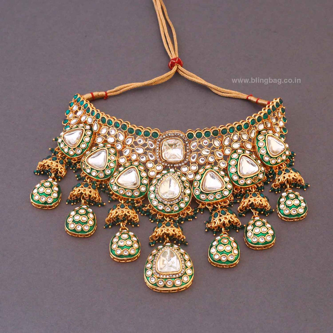 Emerald Usjha Bridal Jewellery Set