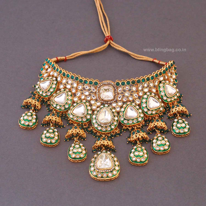 Emerald Usjha Bridal Jewellery Set