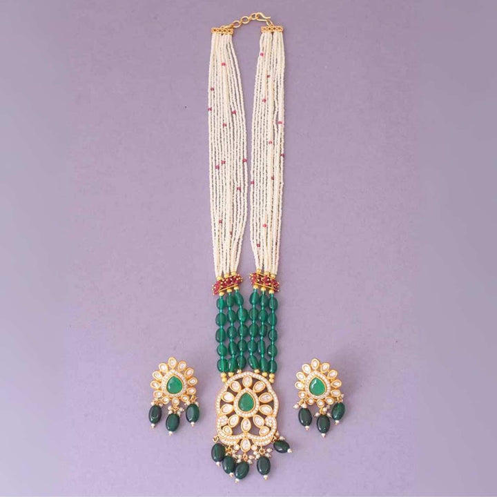 Emerald Vaani Kundan Jewellery Set - EOSS