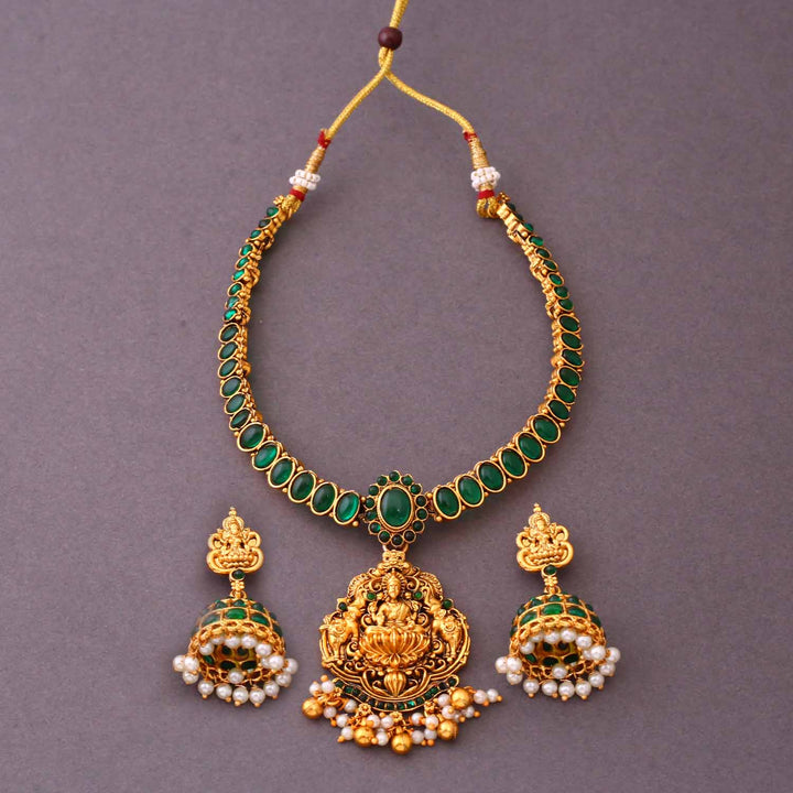 Emerald Vadini Temple Jewellery Set - New Arrival