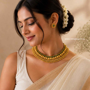 Emerald Vaidehi Antique Jewellery Set- New Arrival