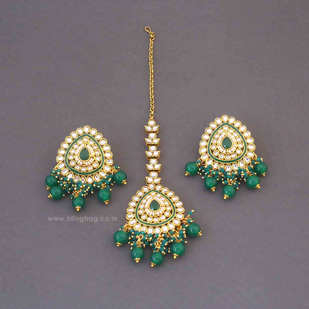 Emerald Vaidehi Maang Tikka