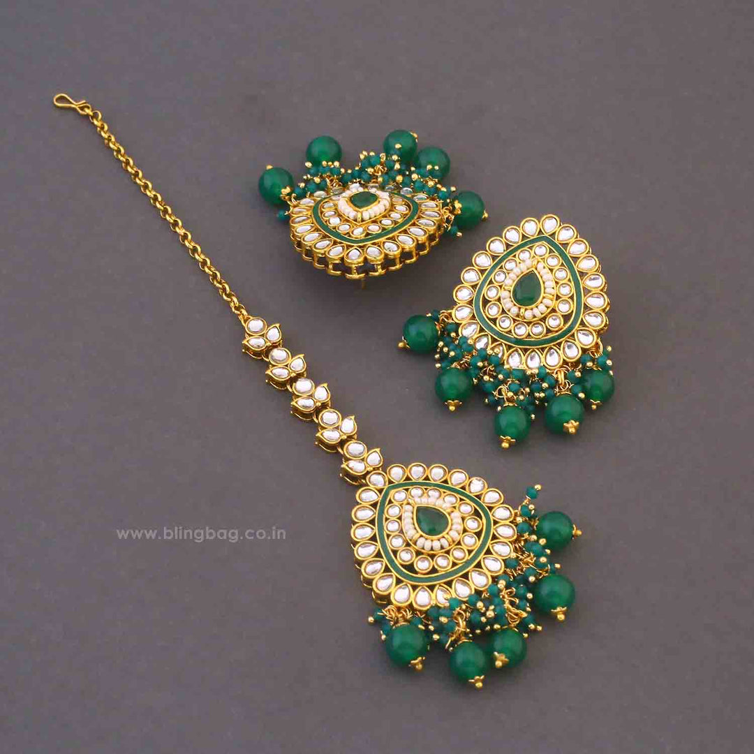 Emerald Vaidehi Maang Tikka