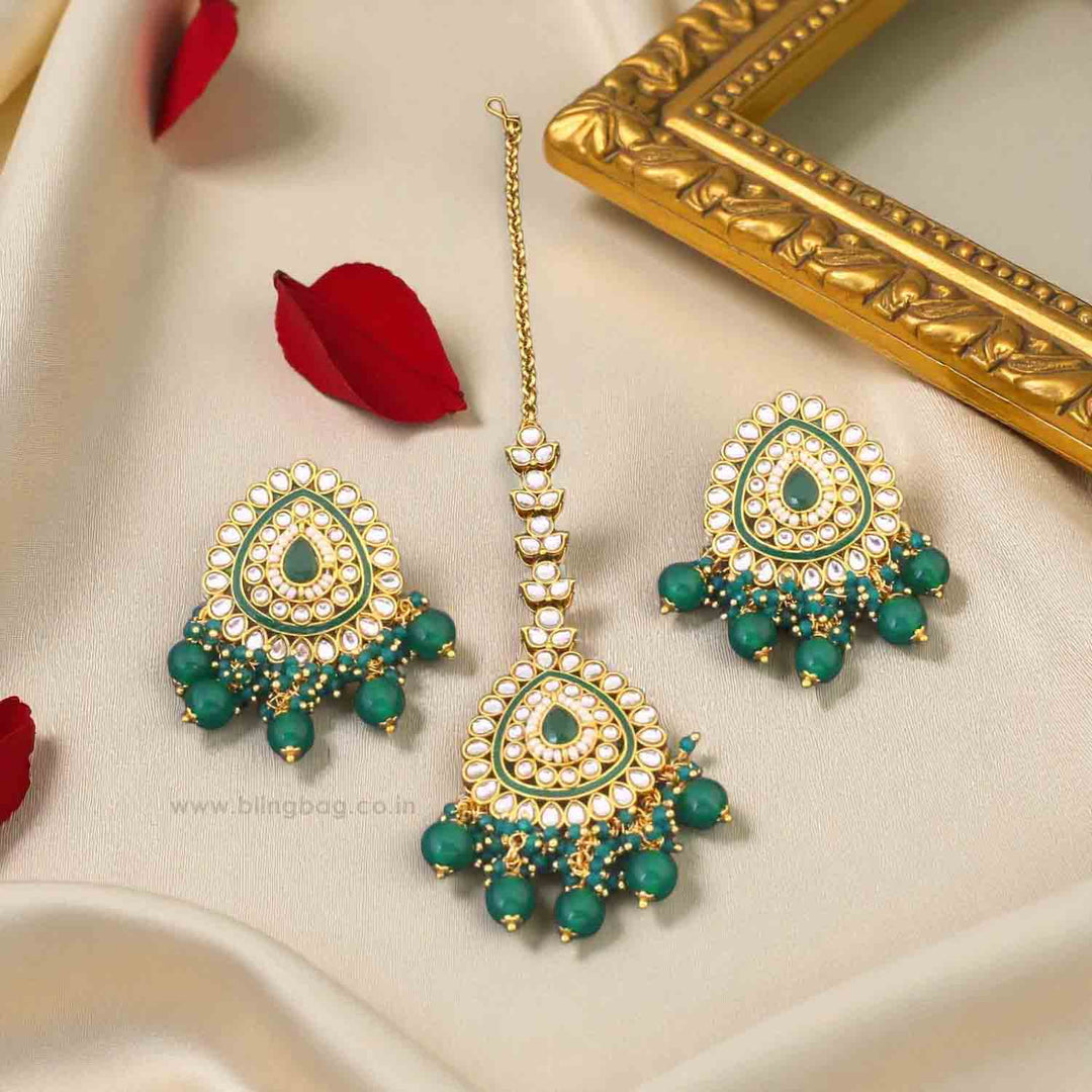 Emerald Vaidehi Maang Tikka