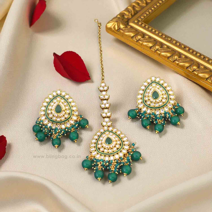 Emerald Vaidehi Maang Tikka