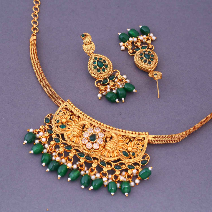 Emerald Vanshika Antique Jewellery Set - New Arrival