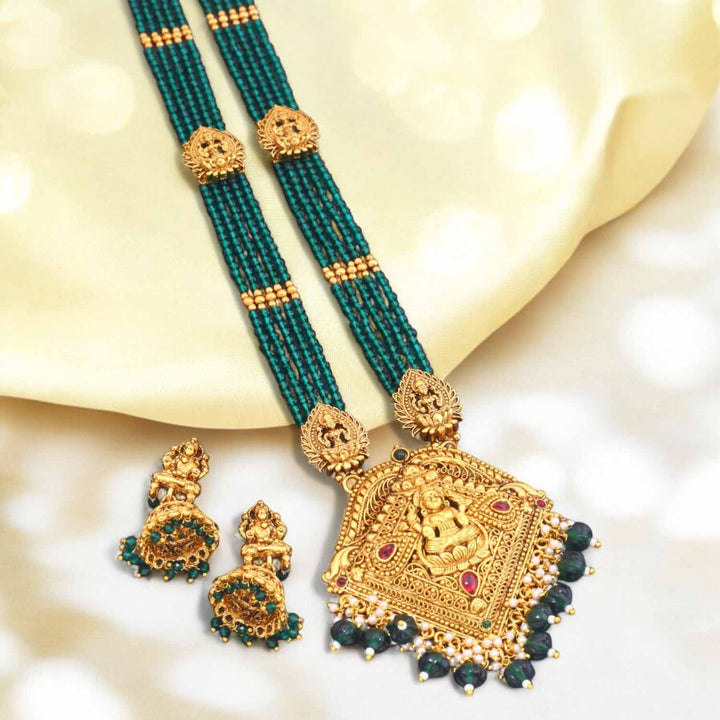 Emerald Varnika Temple Jewellery Set - New Arrival