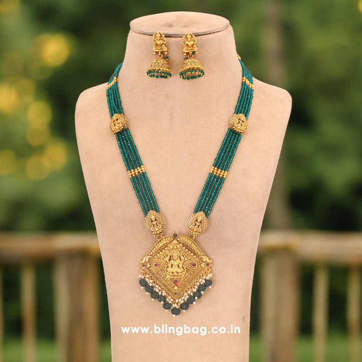Emerald Varnika Temple Jewellery Set - New Arrival