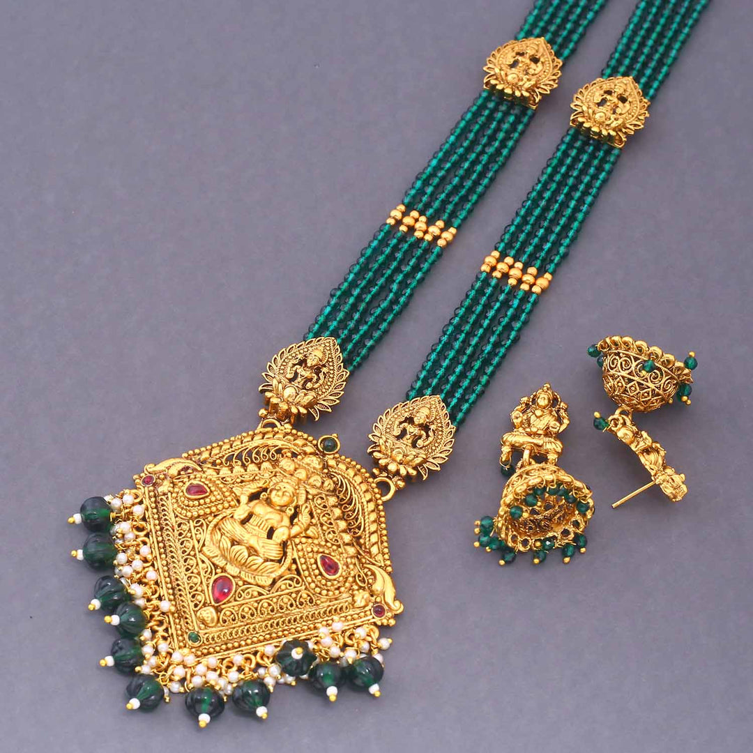 Emerald Varnika Temple Jewellery Set - New Arrival