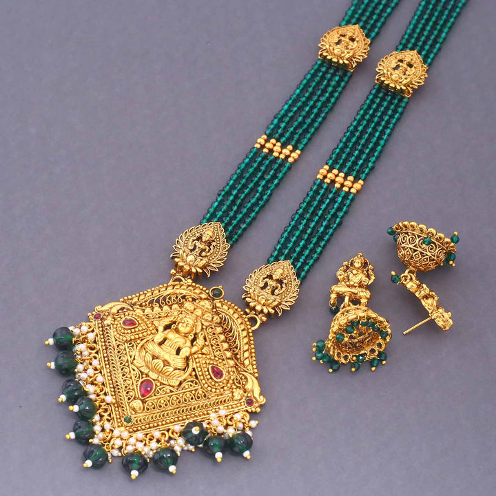 Emerald Varnika Temple Jewellery Set - New Arrival