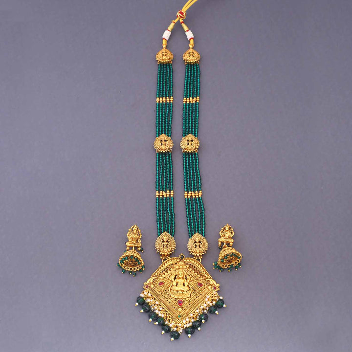 Emerald Varnika Temple Jewellery Set - New Arrival