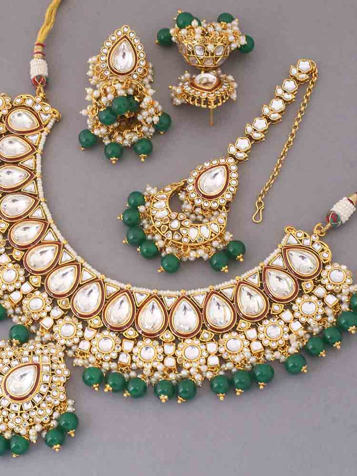 Emerald Varuni Kundan Jewellery Set