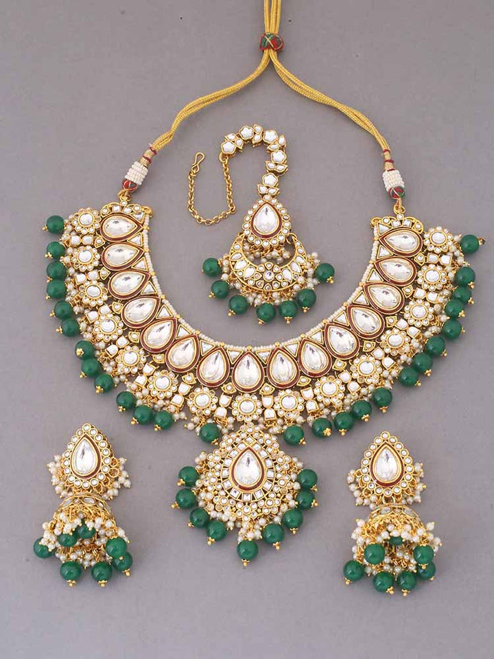 Emerald Varuni Kundan Jewellery Set