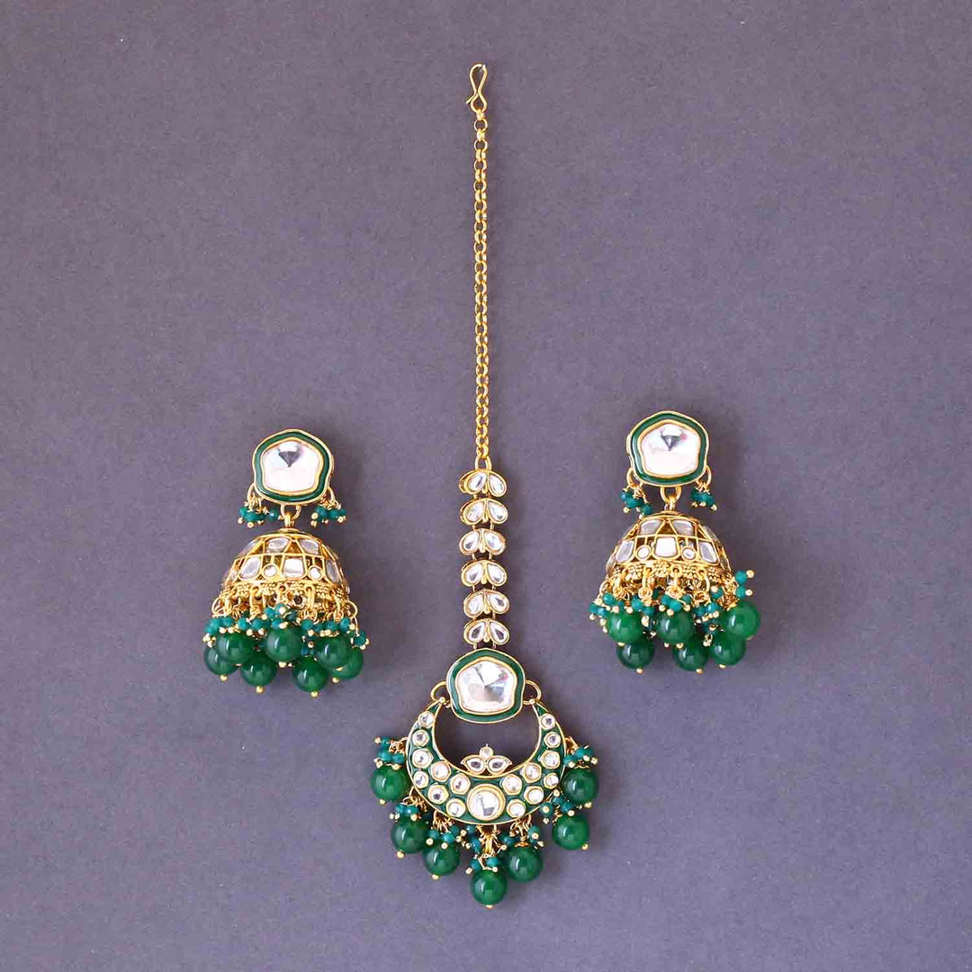 Emerald Vasant Maang Tikka Set
