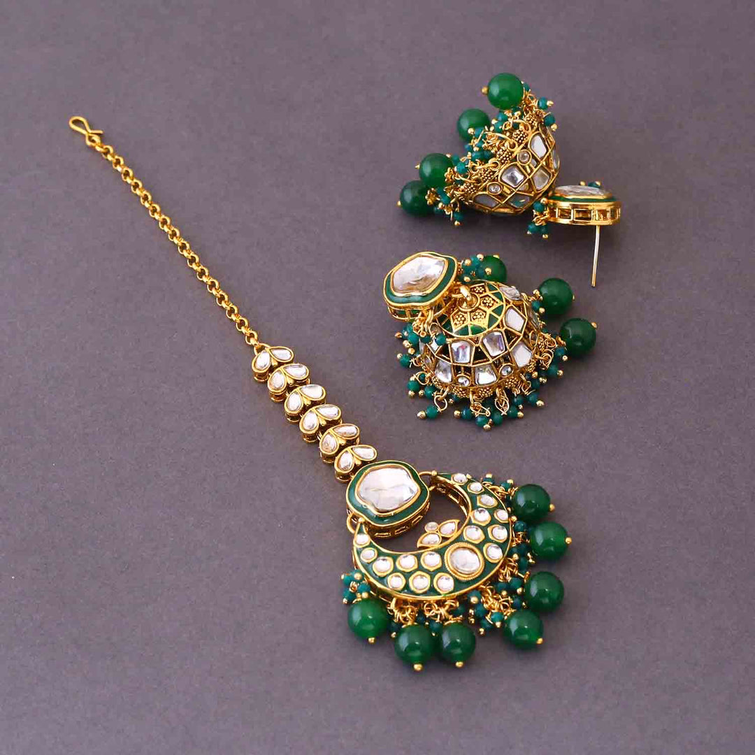 Emerald Vasant Maang Tikka Set