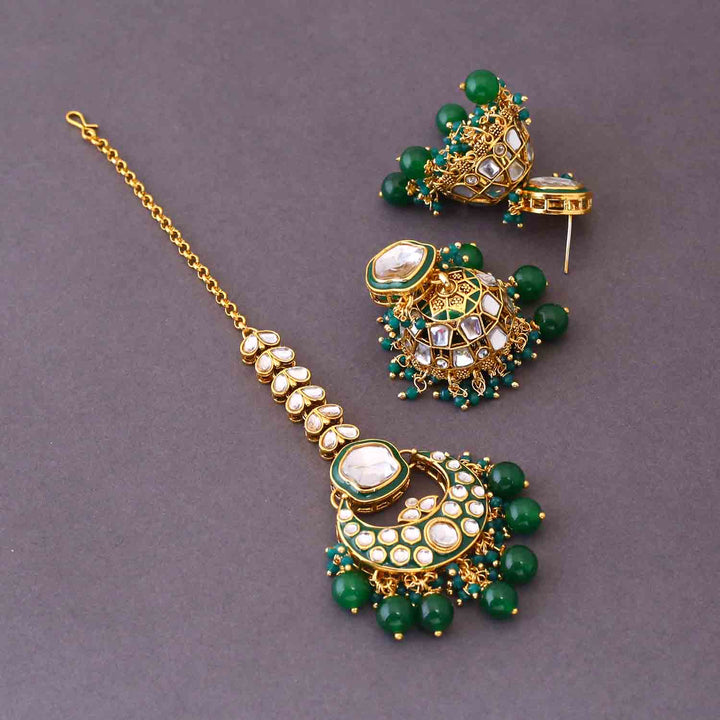 Emerald Vasant Maang Tikka Set
