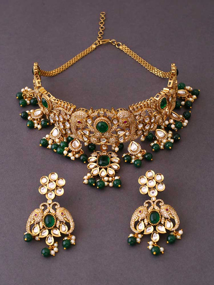 Emerald Vignesh Hasli Victorian Jewellery Set - New Arrival