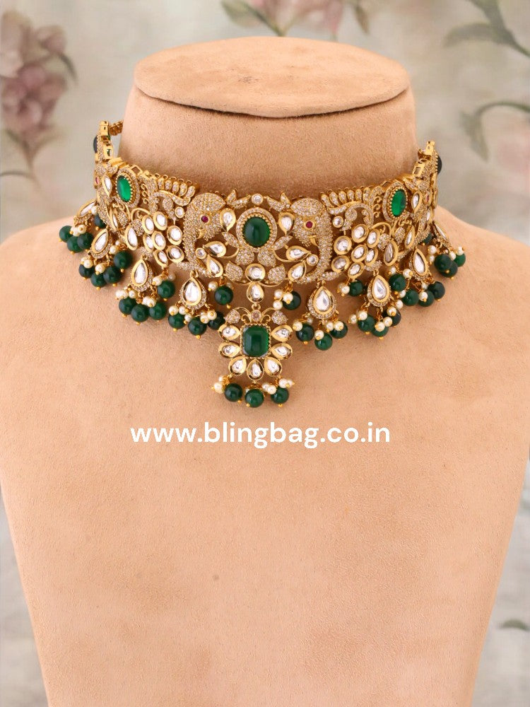 Emerald Vignesh Hasli Victorian Jewellery Set - New Arrival