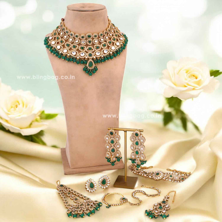 Emerald Vihaani Bridal Jewellery Set