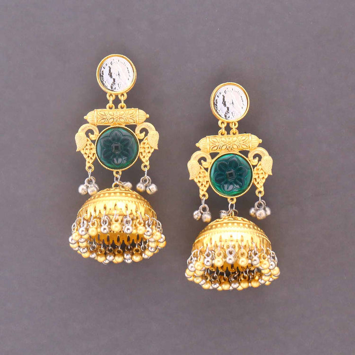 Emerald Vihaari Oxidised Jhumkis