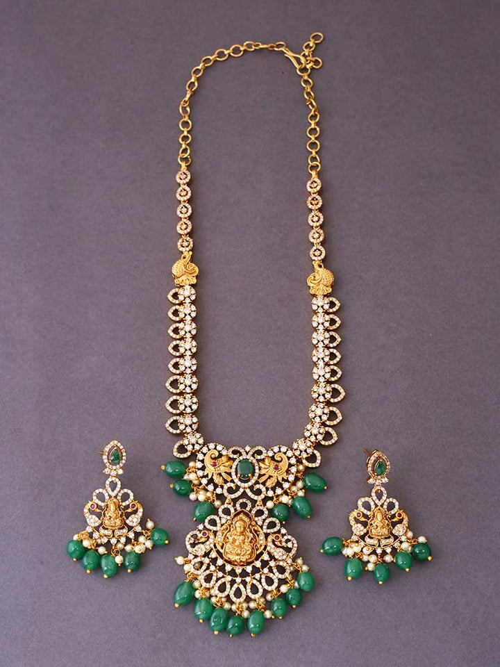Emerald Vijaya Temple Jewellery Set - New Arrival