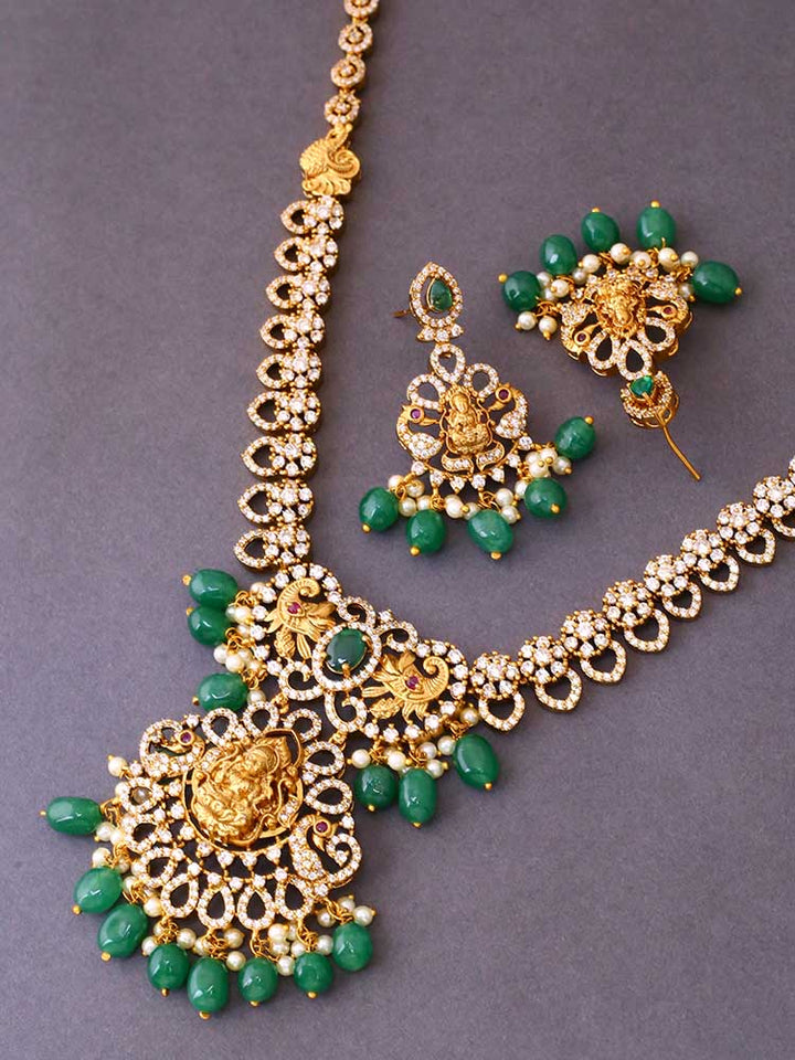 Emerald Vijaya Temple Jewellery Set - New Arrival